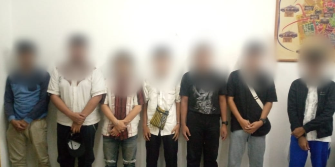 7 remaja yang diamankan Polsek Kemayoran (Humas Polda Metro Jaya)